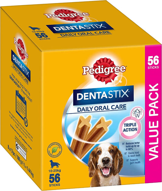 PEDIGREE Dentastix Medium Dental Dog Treats Daily Oral Care 56 Sticks Value Pack