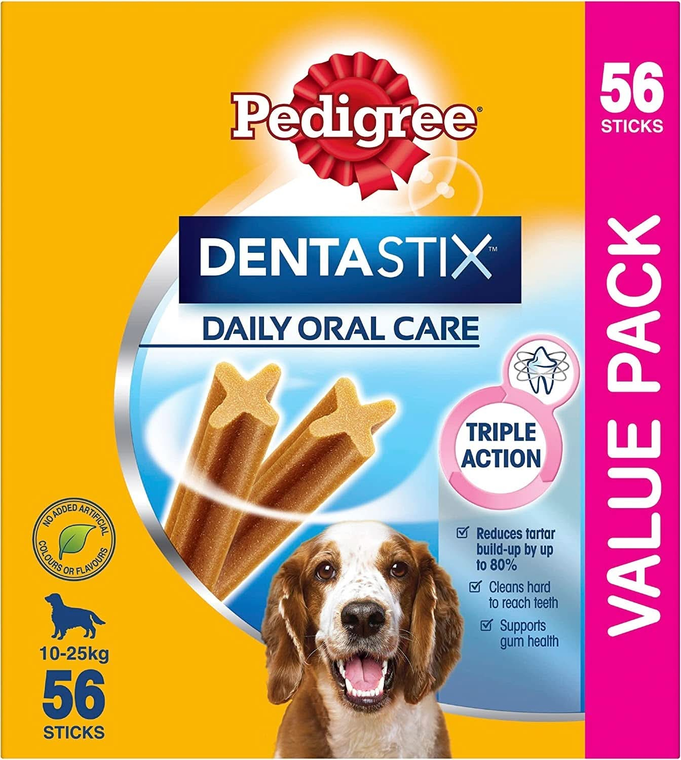 PEDIGREE Dentastix Medium Dental Dog Treats Daily Oral Care 56 Sticks Value Pack